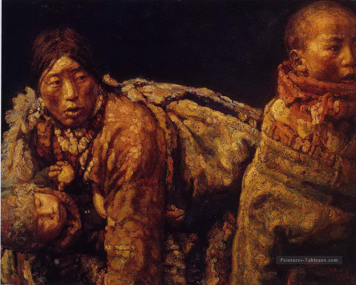 Mère et enfant chinois Chen Yifei Peintures à l'huile